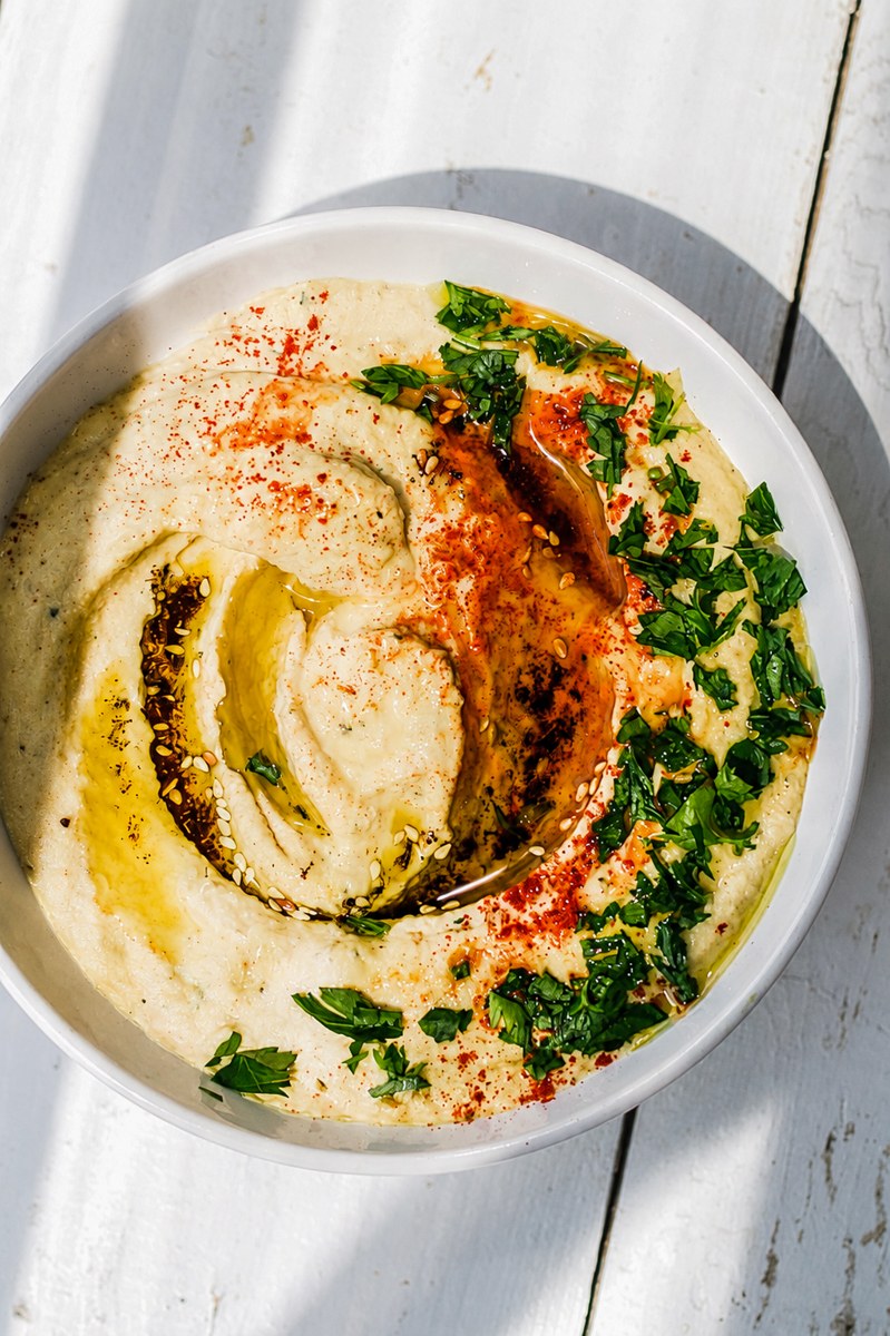 Hummus con aceite de oliva extra virgen Verde Olivo